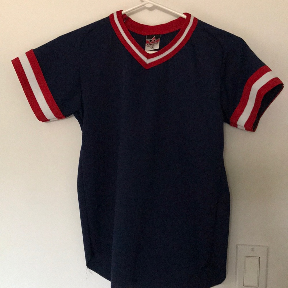 Alleson athletic medium size M youth blue T-shirt